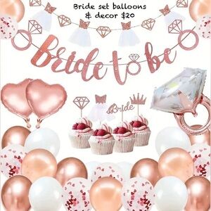 NWOT Bride To Be Decoration & Balloon Set